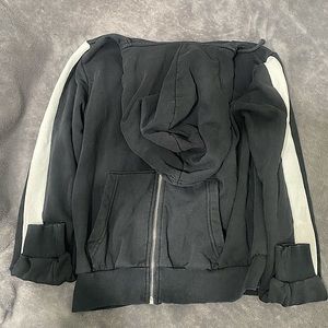 H&M black sweater with white stripes on the sleeve S